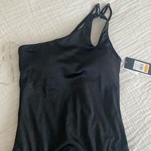 NWA one shoulder swimsuit in black